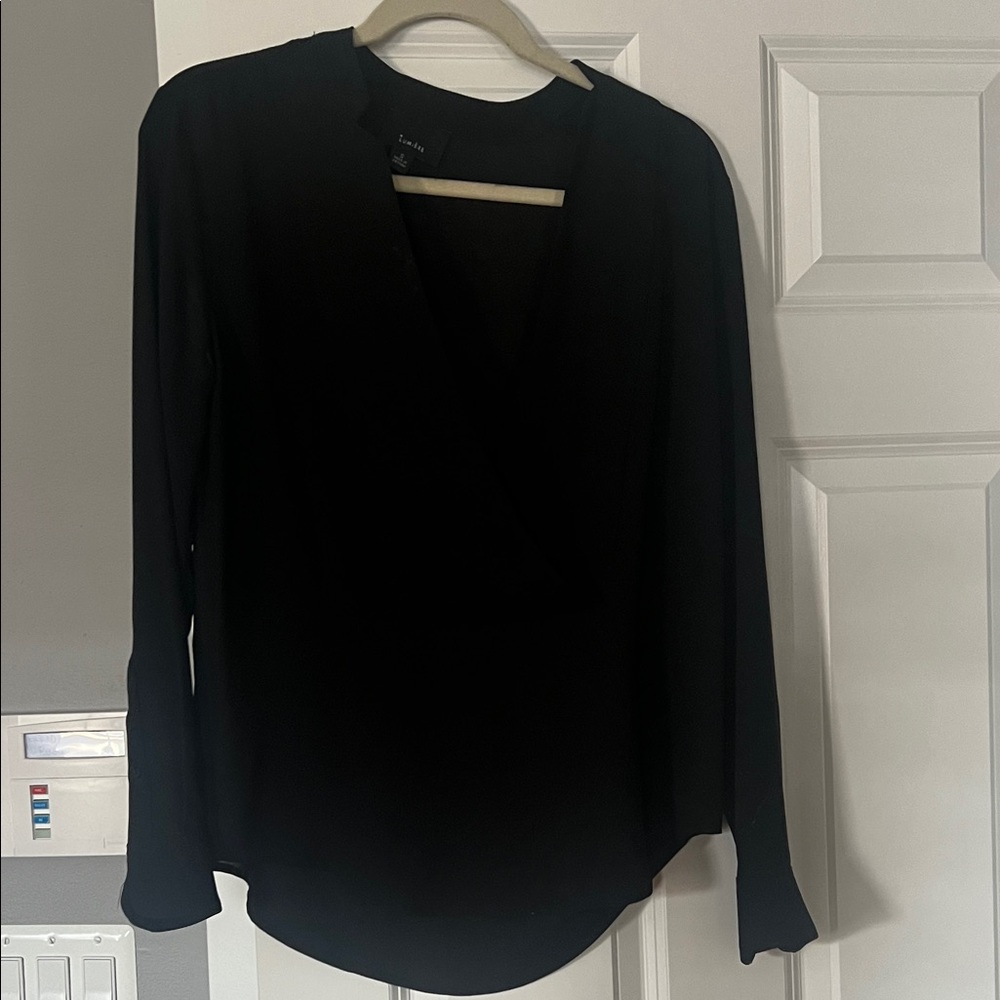 Lumiere Black V-Neck Blouse